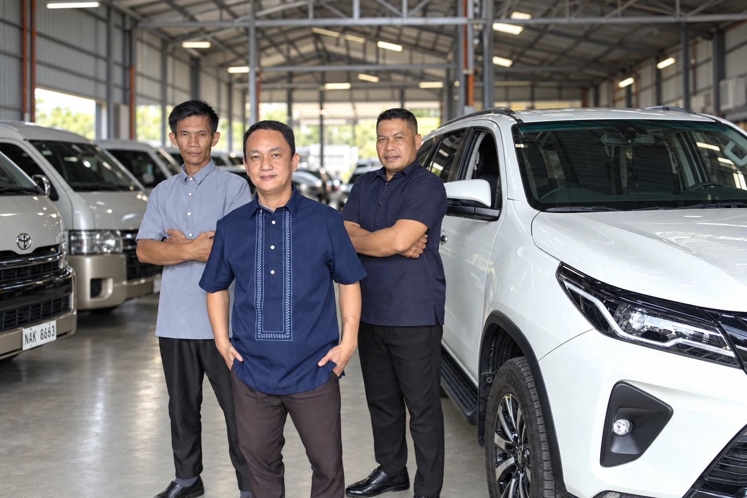 Continental staff with the company-owned fleet